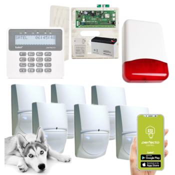 ZESTAW ALARMOWY SATEL PERFECTA 16 SET-A 6 CZUJEK SWAN QUAD + PRF-LCD + SYRENA TI700